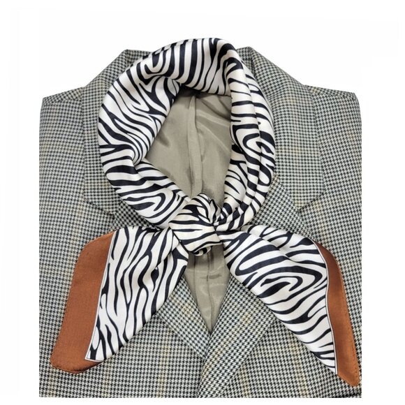Unbranded Other - ✨New Elegant Bandana Square Scarf Silky Satin Soft Animal Print Zebra Brown Wrap